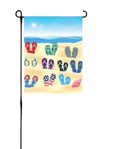 Flip Flops on Beach Grandparent Garden Flag