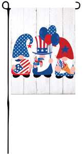 Patriotic Gnomes Garden Flag